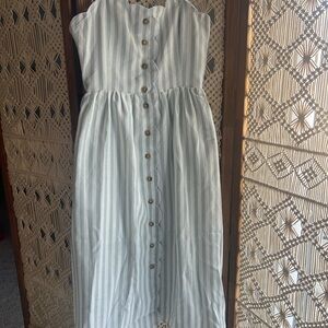 Anthropologie English Factory Maxi Dress Striped Button-Down